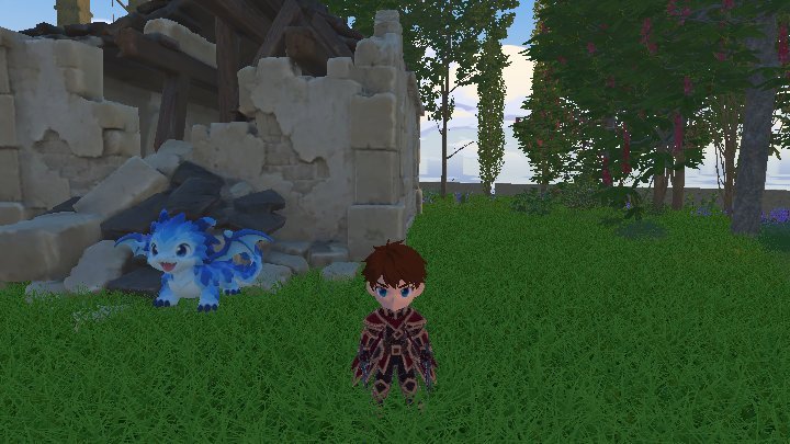 ตัวละคร Rune Shade ชายในชุดสีแดงเข้มและดำยืนบนหญ้าใน Rune Origin